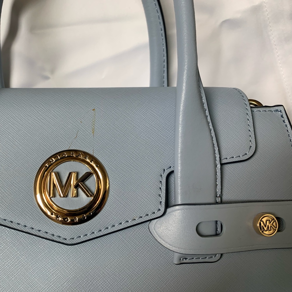 Michael Kors Blue Satchel with Gold Hardware - Picture 9 of 11